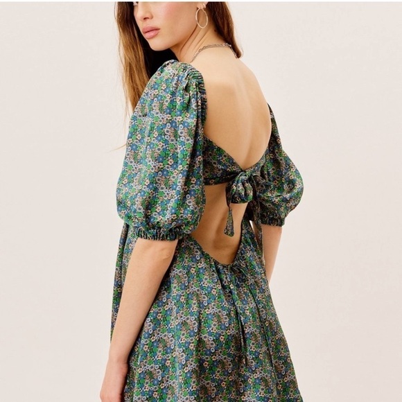 NWTs For Love and Lemons Alisa Mini Dress in Green - Picture 2 of 11